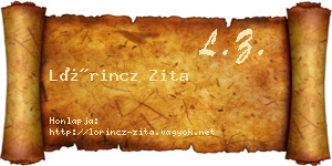 Lőrincz Zita névjegykártya