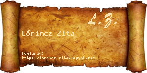 Lőrincz Zita névjegykártya